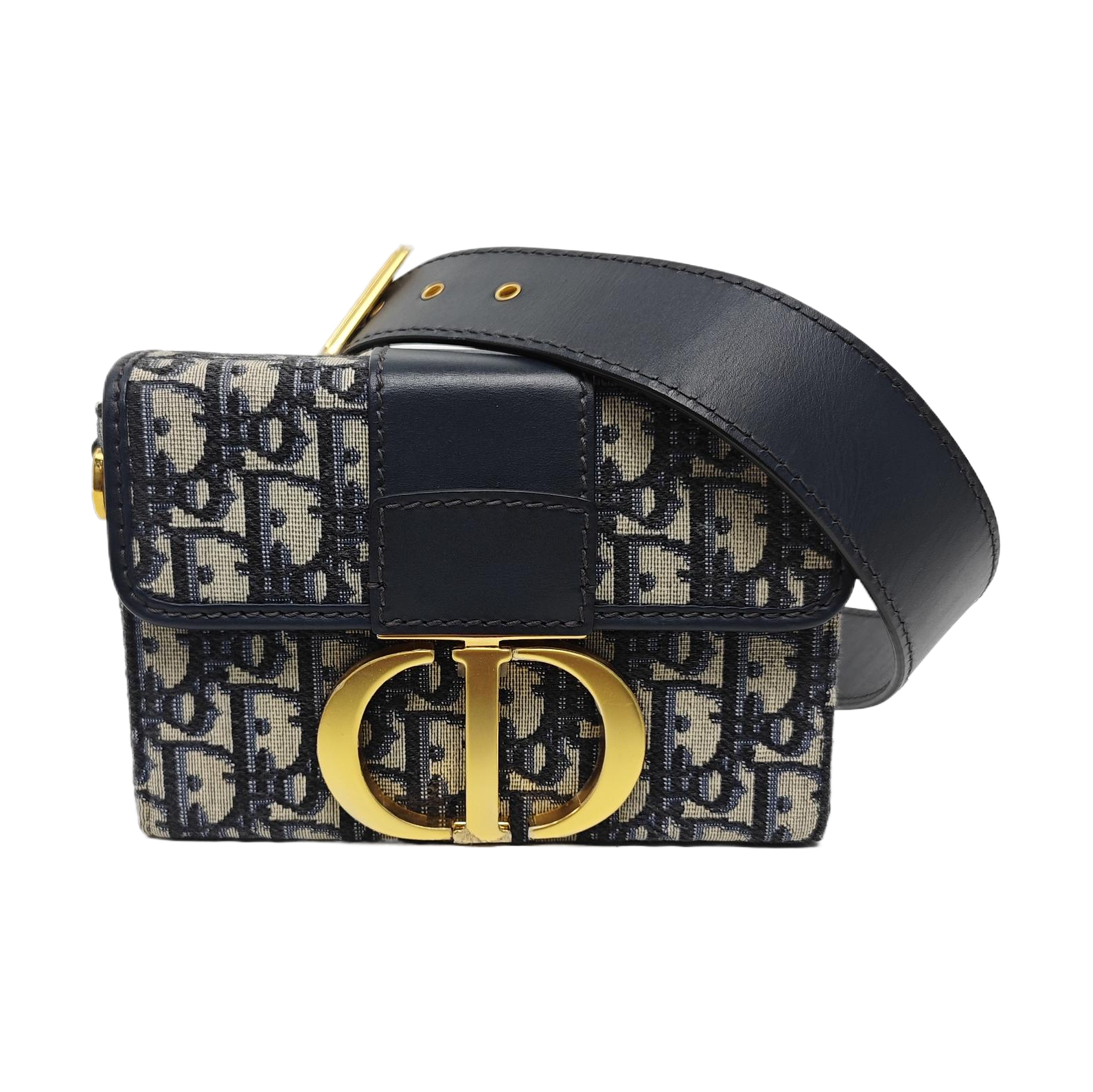 30 Montaigne Mini Oblique Canvas Blue