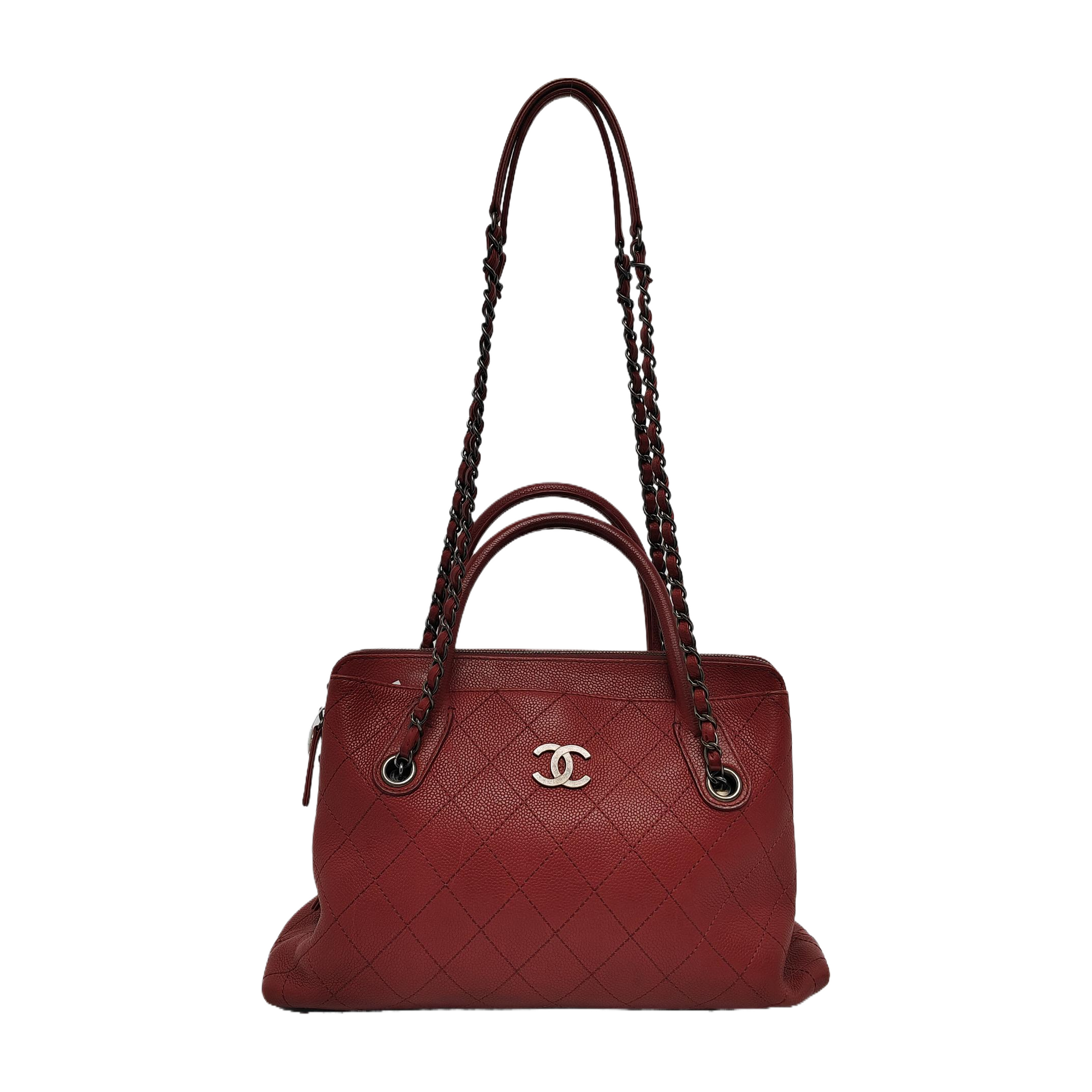 Quilted Grained Calfskin Red