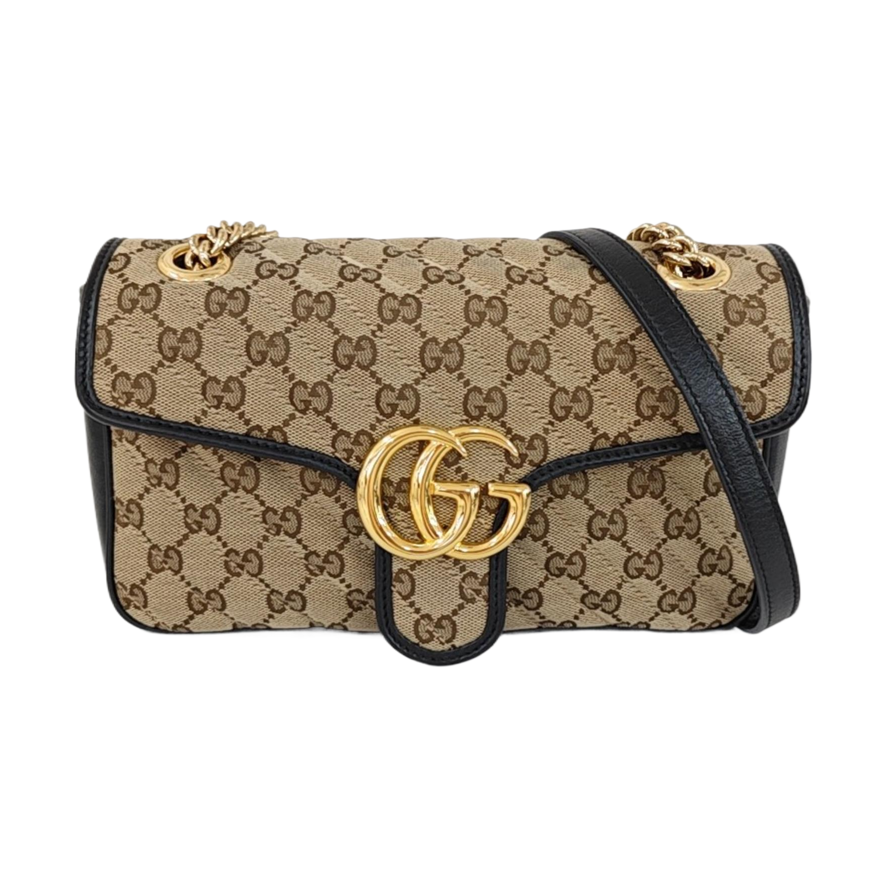 GG Marmont Medium Quilted Canvas Brown