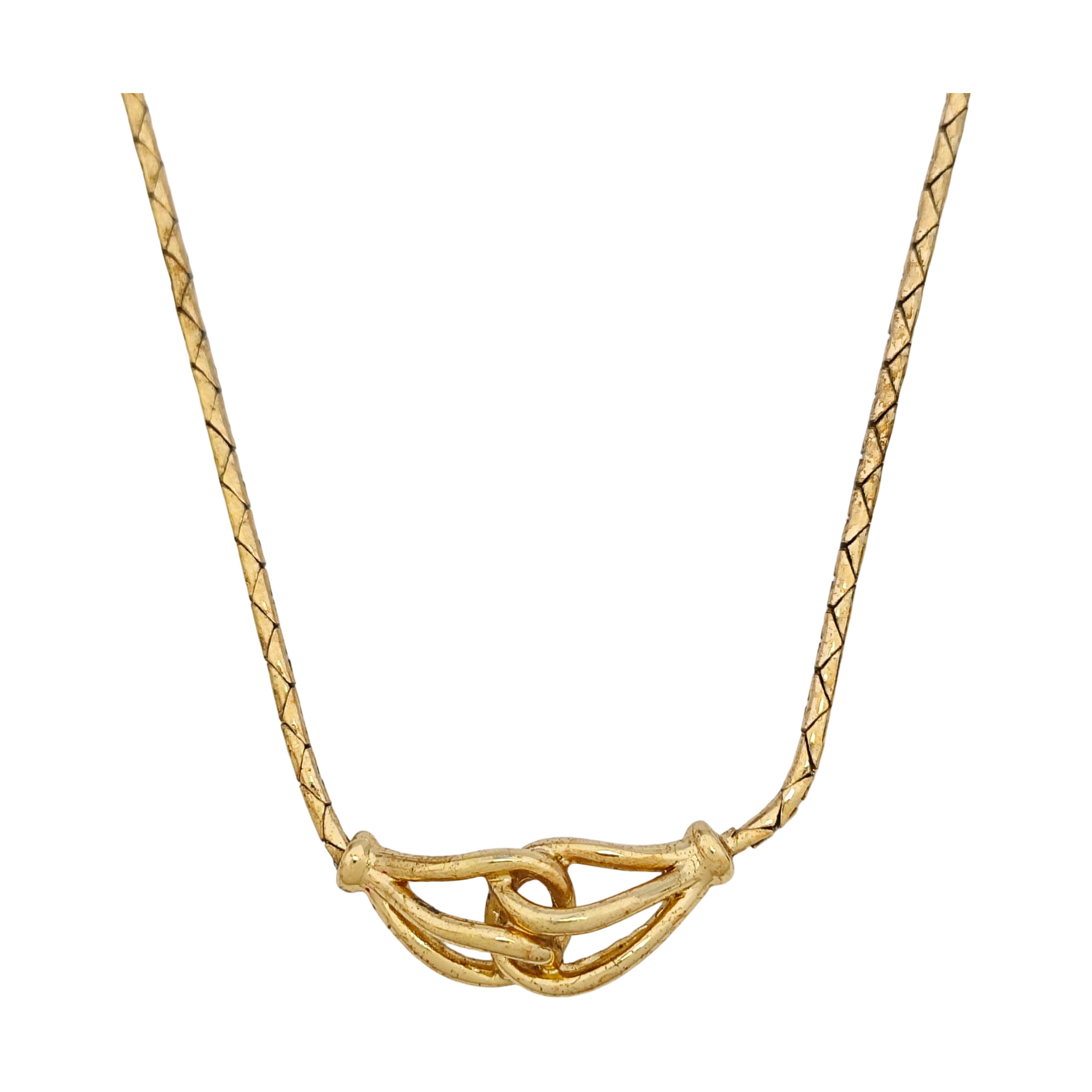 Twist Round Metal Gold Necklace