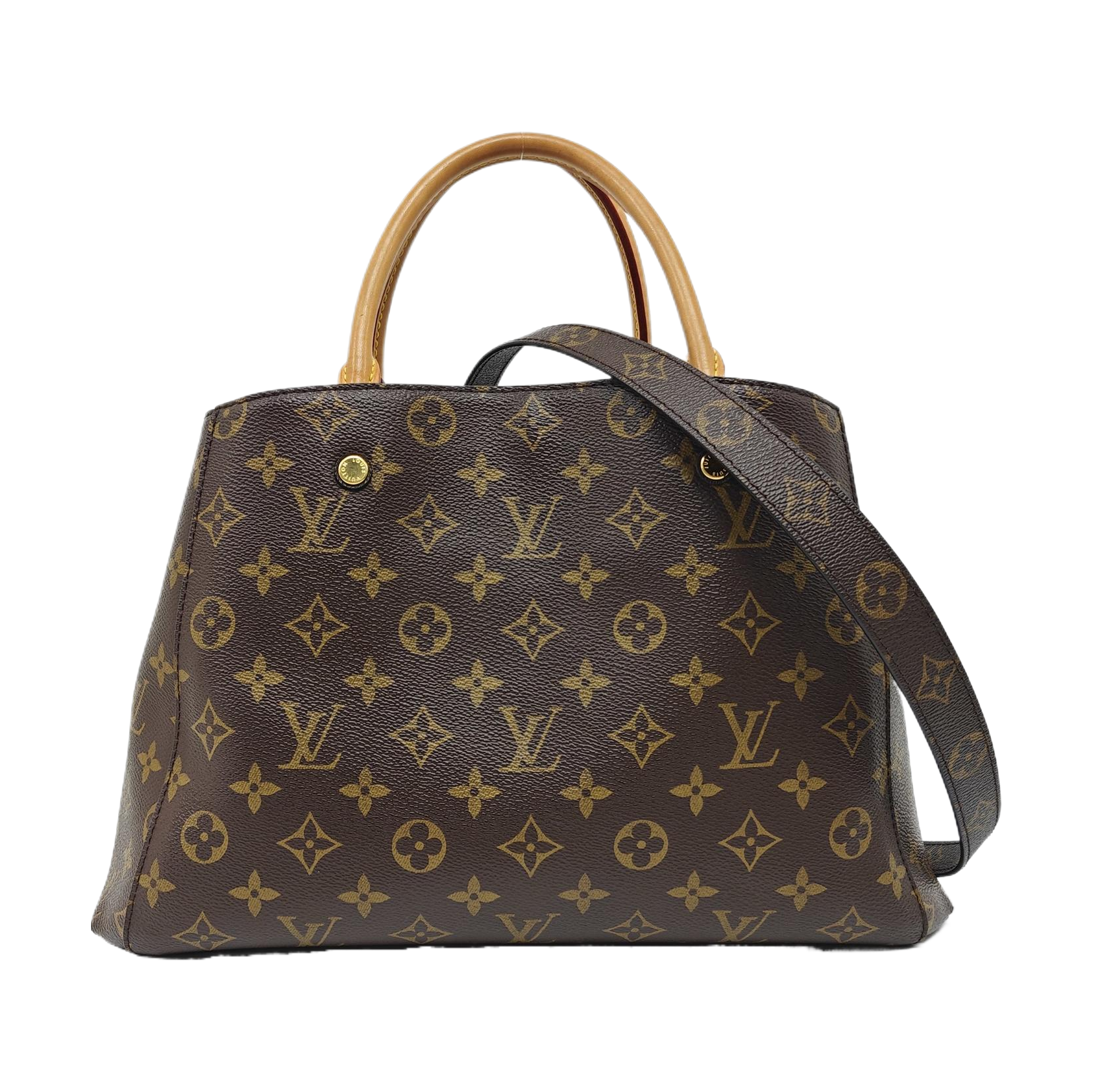 MONTAIGNE MM Monogram Coated Canvas Brown