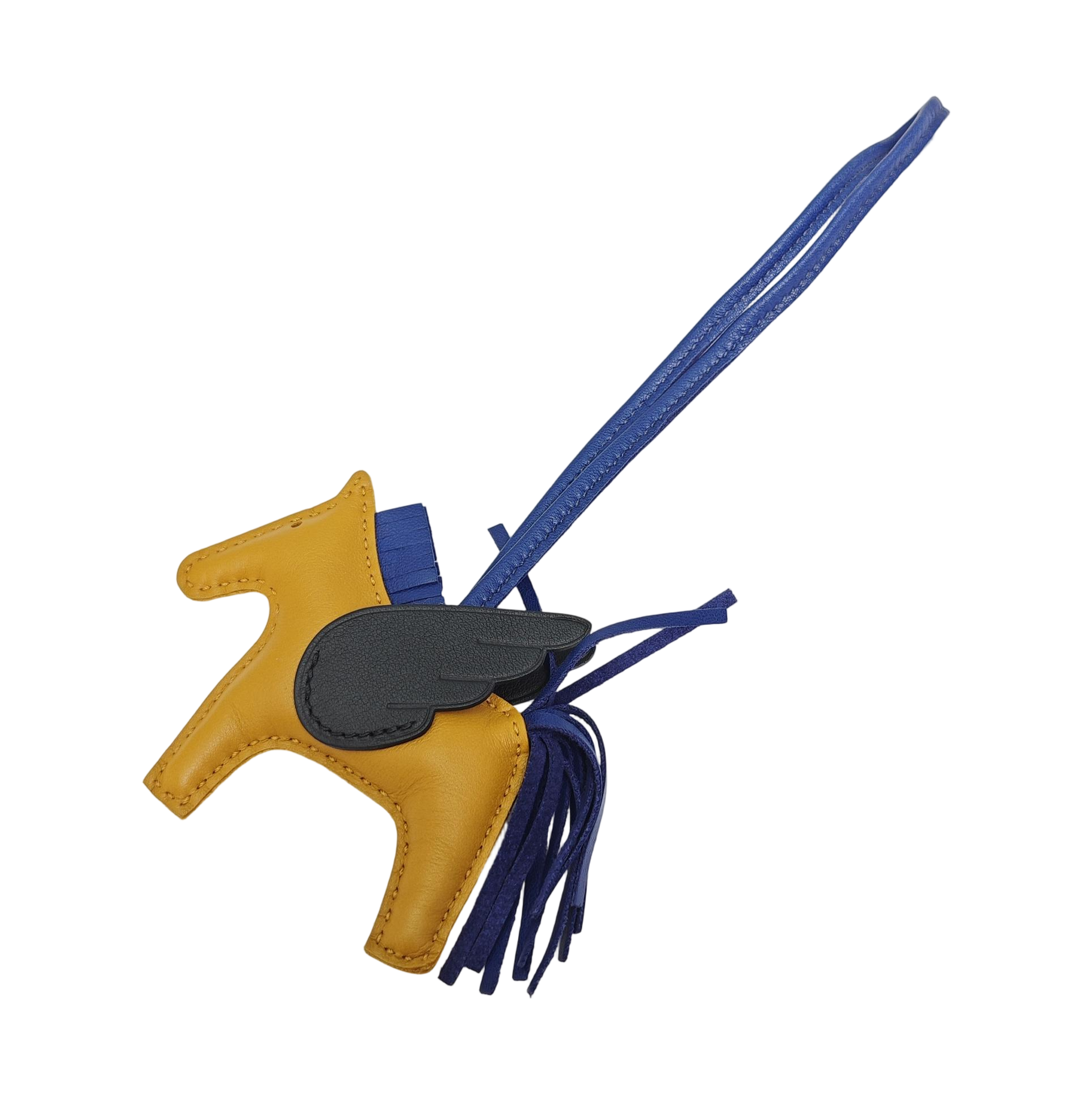Leather Bag Charm Blue