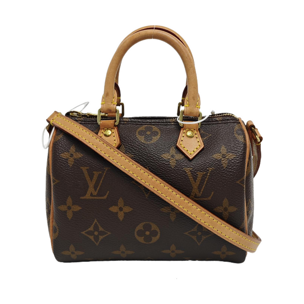 SPEEDY Nano Monogram Coated Canvas Brown