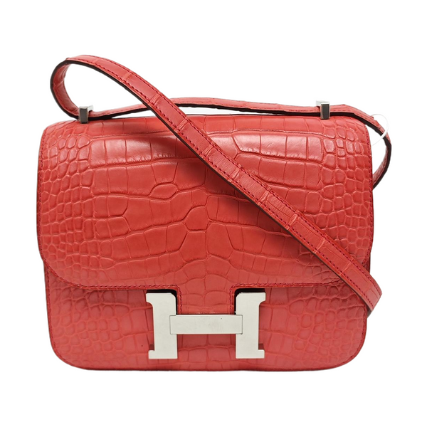 Constance 18 Matte Porosus Crocodile Red