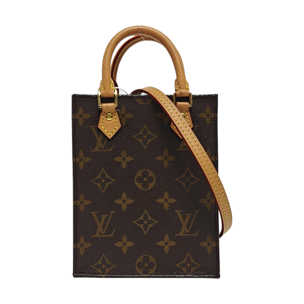 SAC PLAT Mini Monogram Coated Canvas Brown