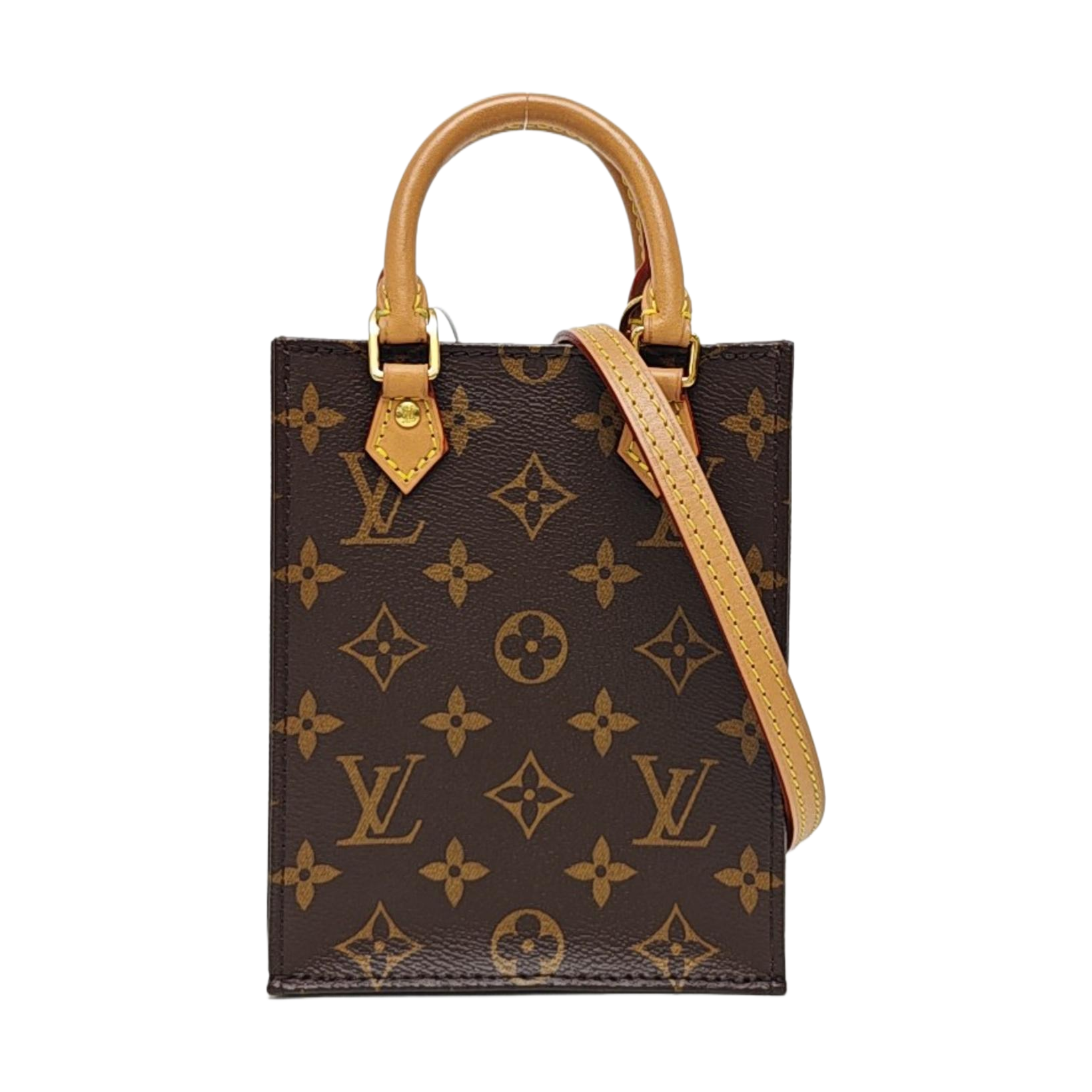 SAC PLAT Mini Monogram Coated Canvas Brown