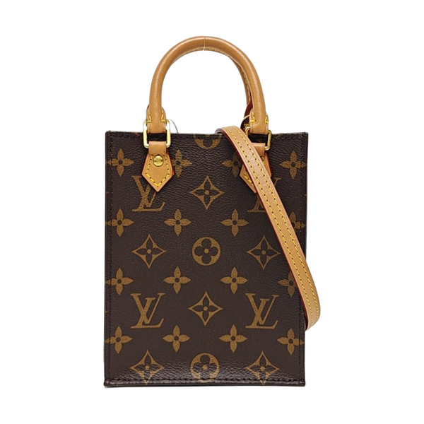 SAC PLAT Mini Monogram Coated Canvas Brown