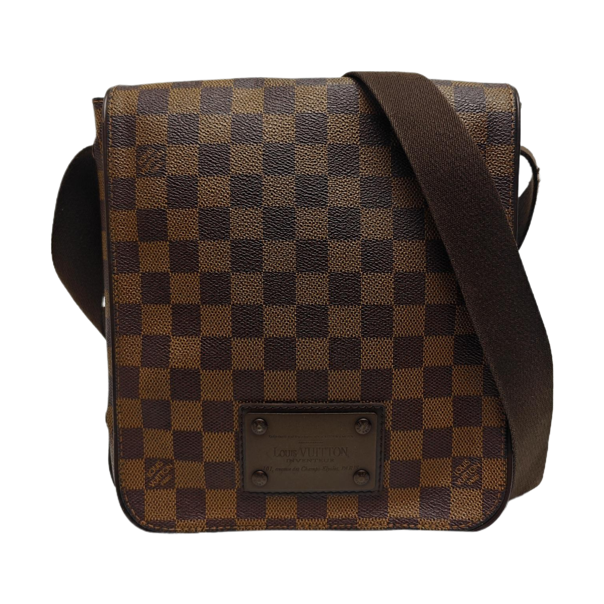BROOKLYN PM Damier Ebene Coated Canvas Brown
