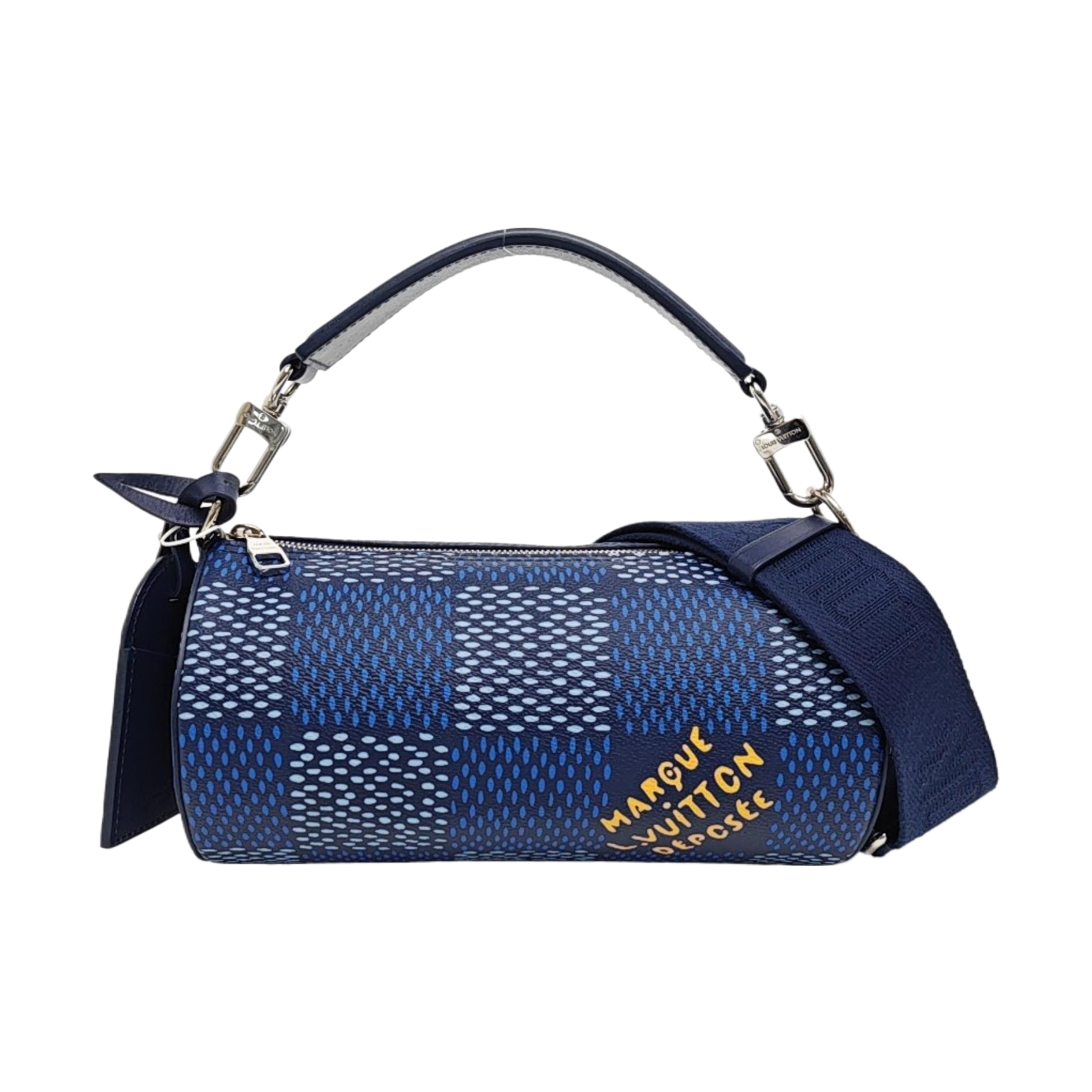 Coated Canvas Shoulder Bag PM Blue