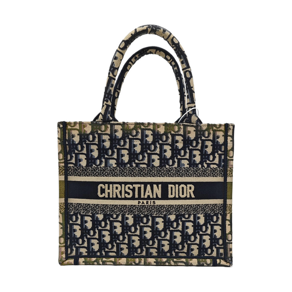 Book Tote Small Oblique Canvas Blue