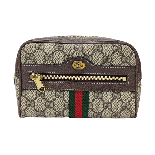 Ophidia Small Monogram Coated Canvas Beige
