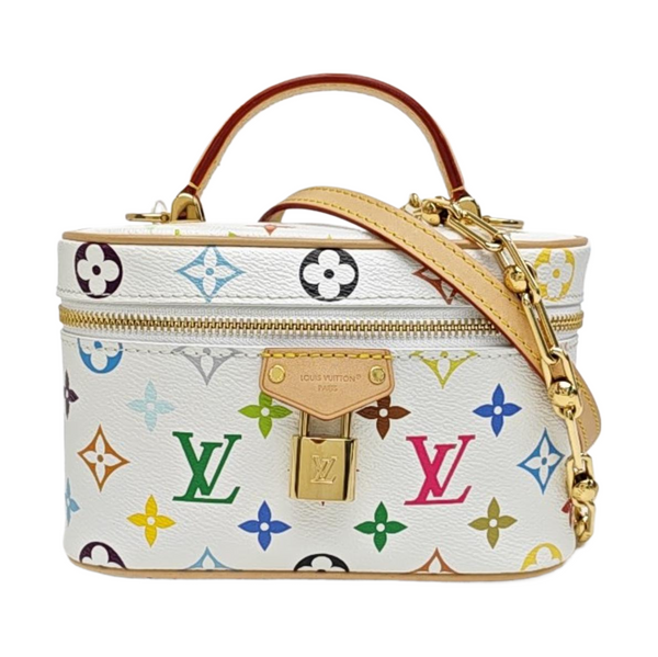 LV × TM Vanity Chain Pouch Monogram Coated Canvas White