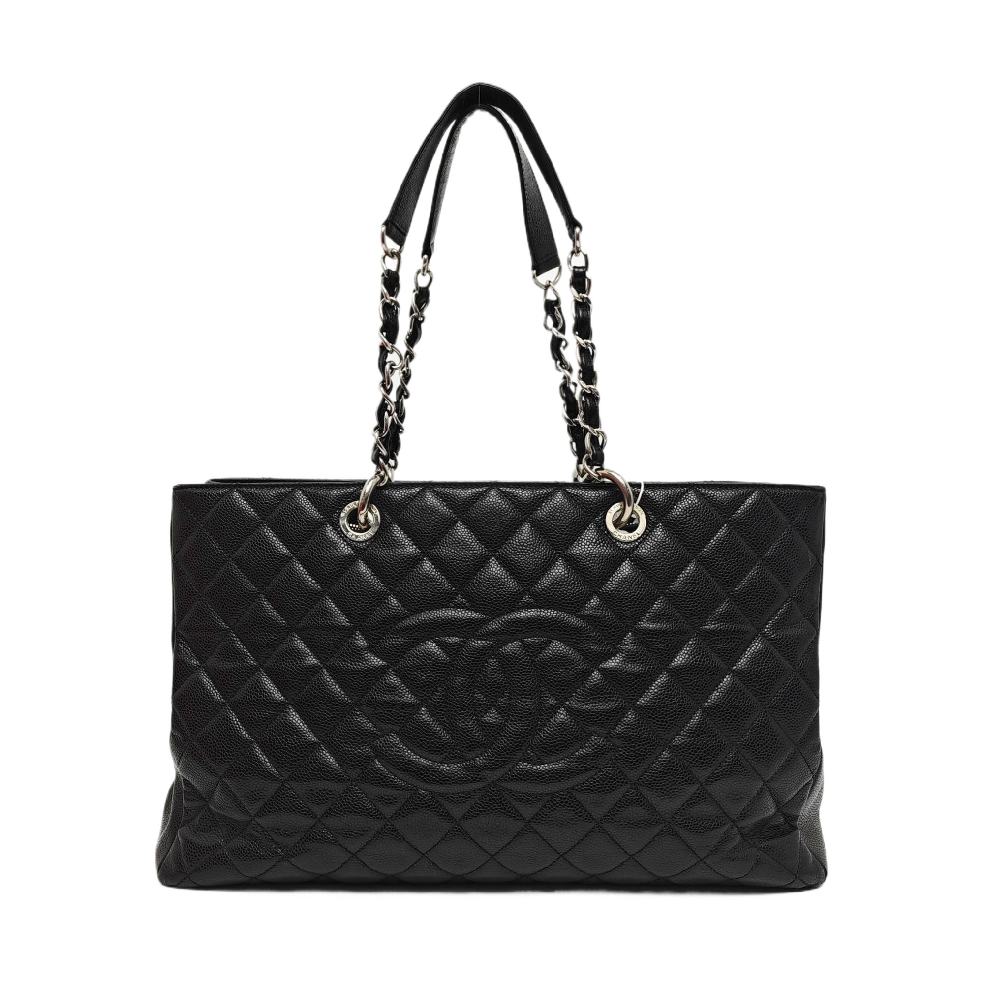 CHANEL GST Extra Large Quilted Grained Calfskin Black