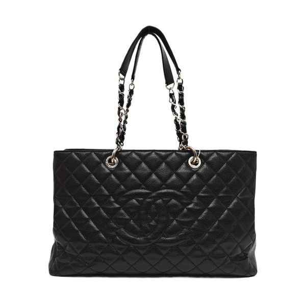 CHANEL GST Extra Large Quilted Grained Calfskin Black