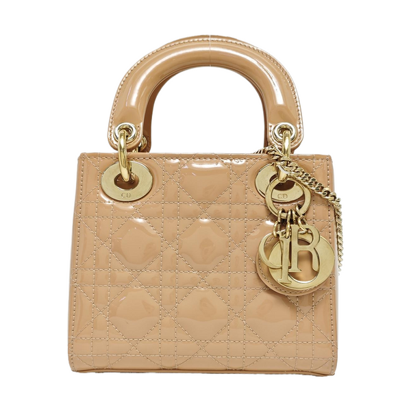 Lady Dior Mini Cannage Patent Leather Pink