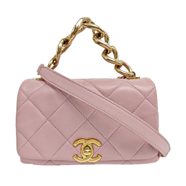 Quilted Lambskin Shoulder Bag Pink