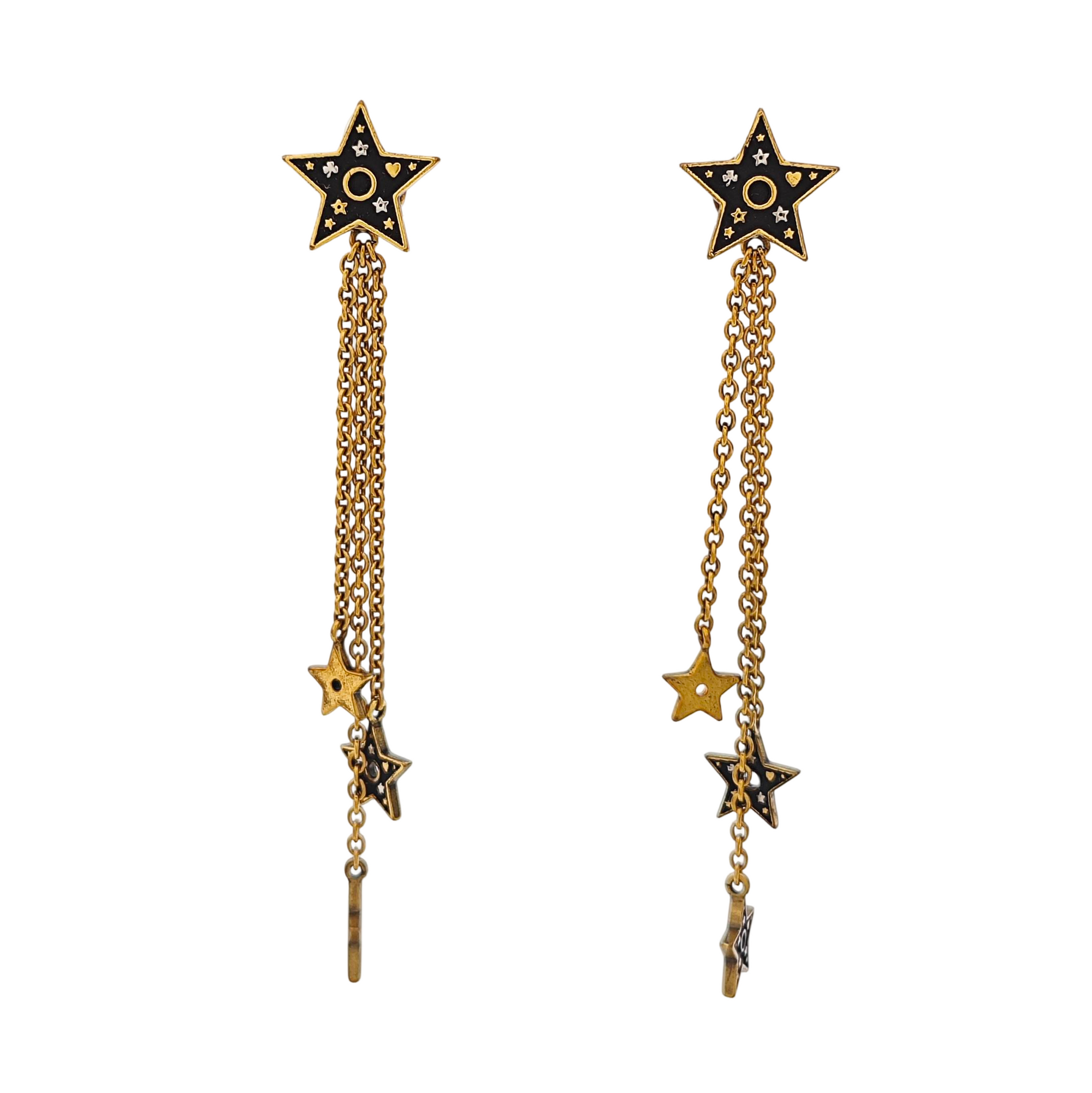 Dior Star Metal Gold Earrings