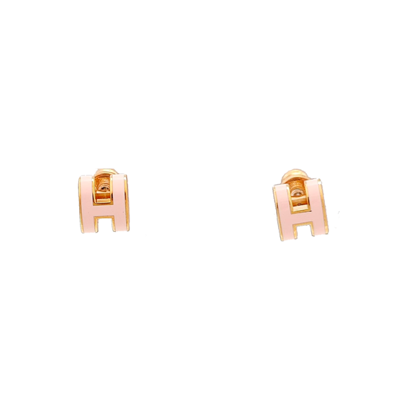 Pop H Metal Red Stud Earrings