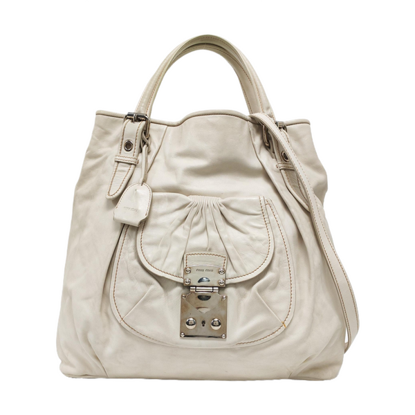 Calfskin Shoulder Bag White