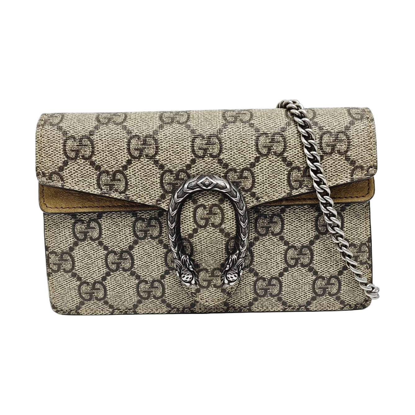 Dionysus Super Mini Monogram Coated Canvas Beige