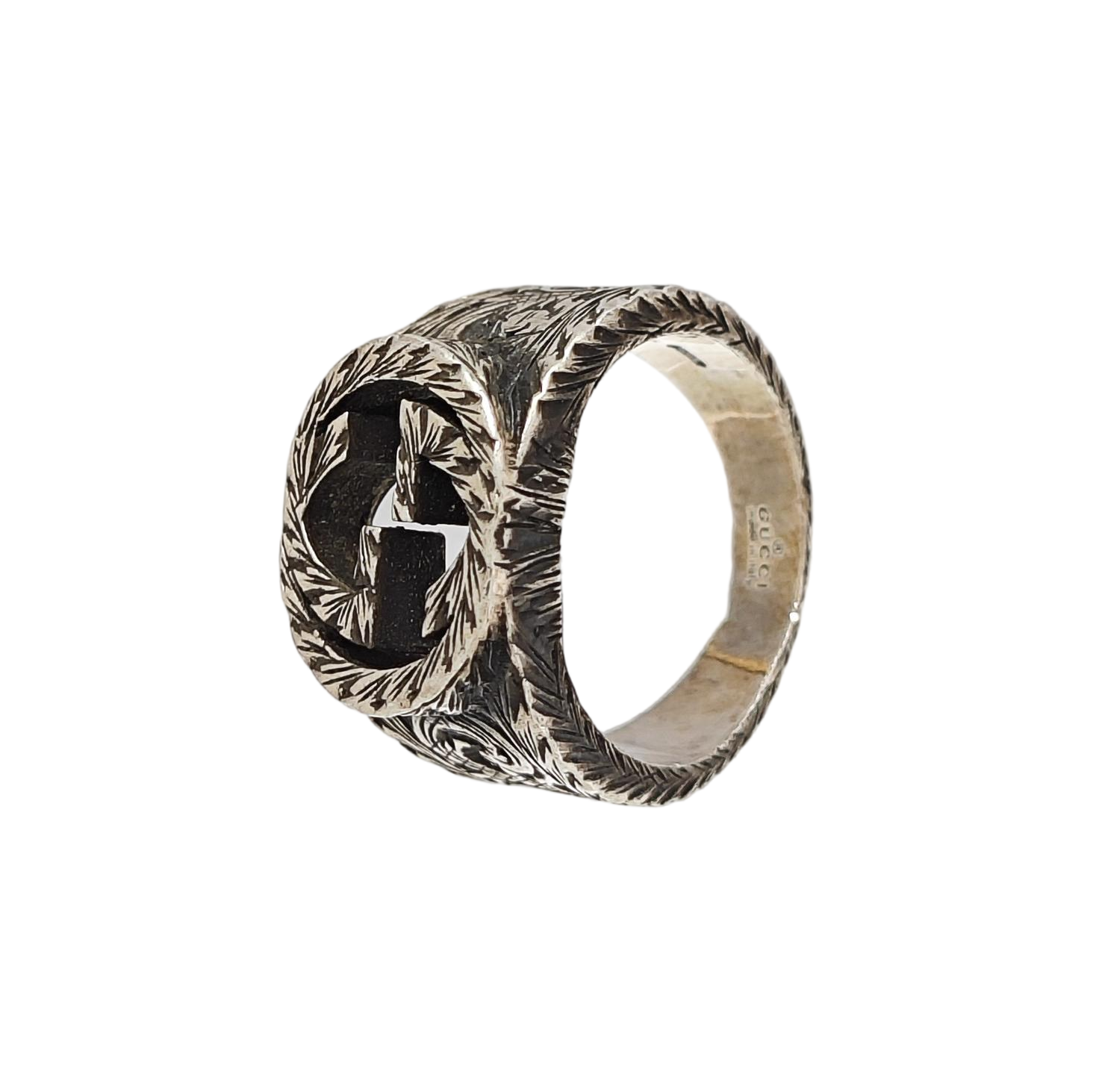 Interlocking G 925 Sterling Silver Ring HK 15