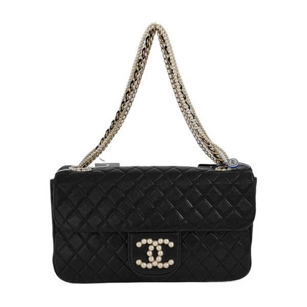 Medium Quilted Lambskin Black