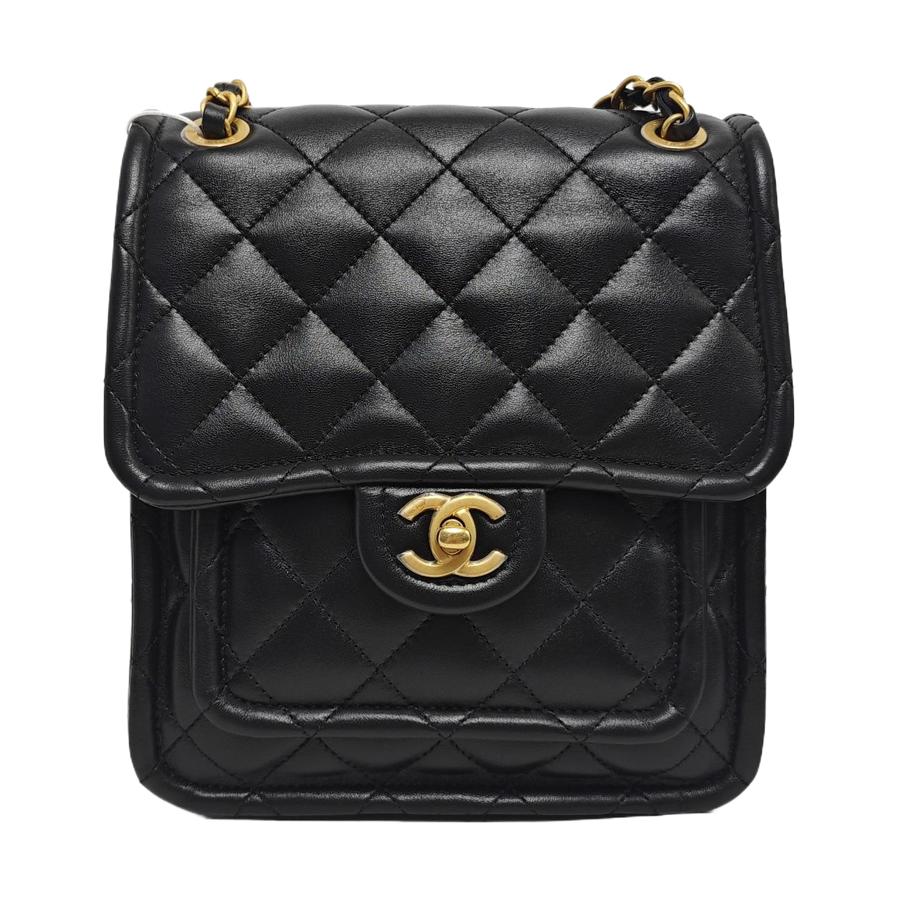 Quilted Lambskin Backpack Black