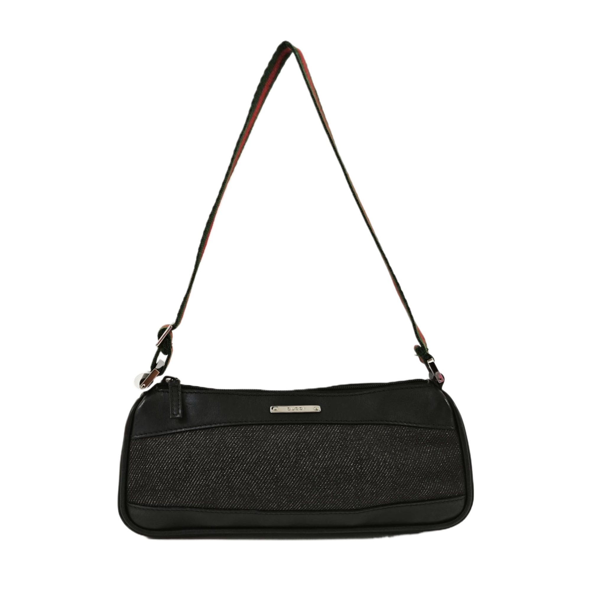 Denim Top Handle Bag Black