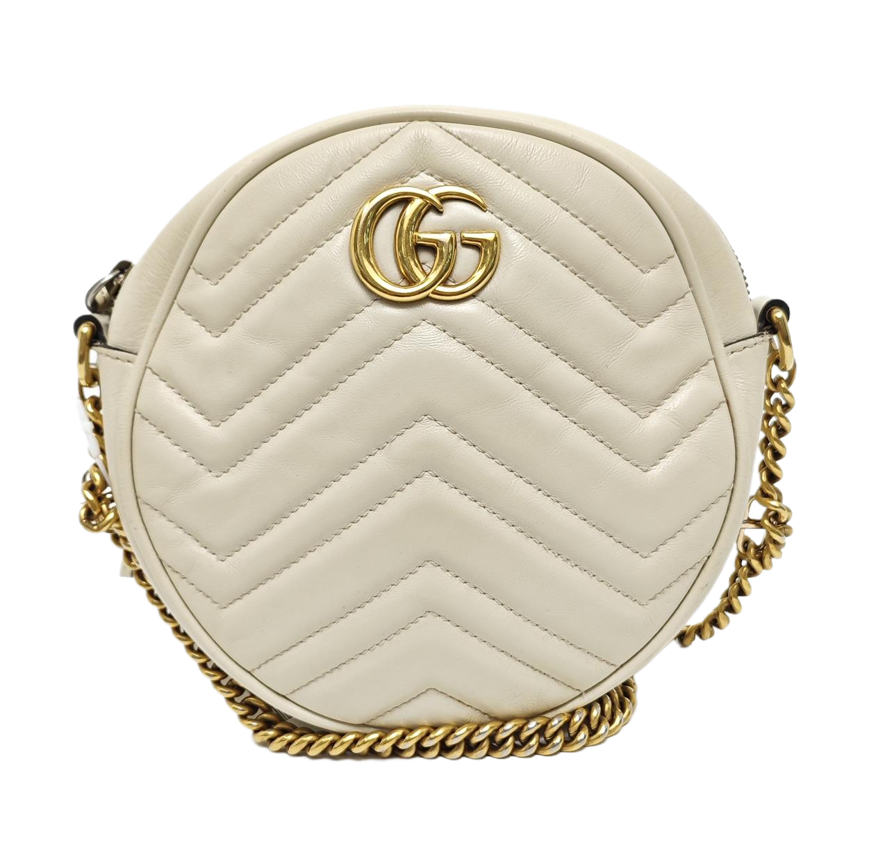 GG Marmont Mini Quilted Calfskin White