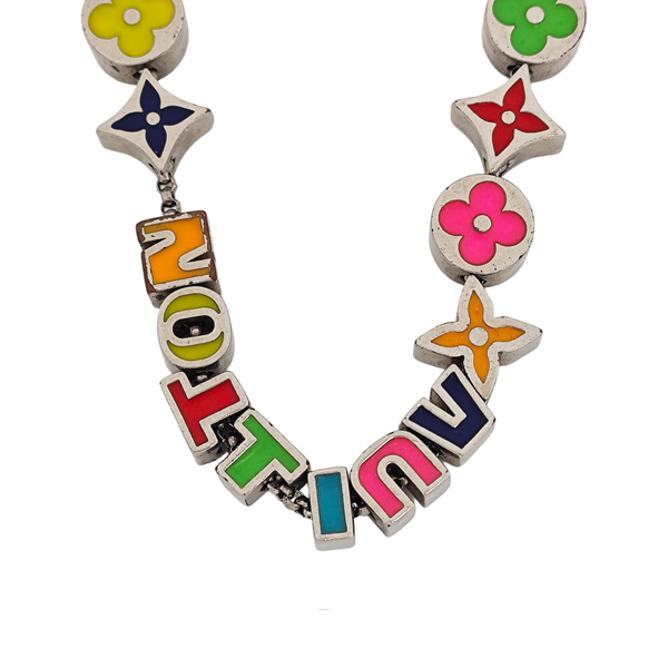 LV COLORS BEADS Metal Silver Necklace