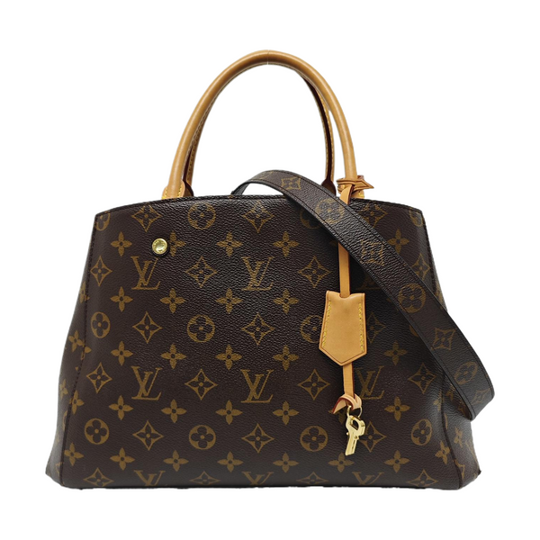 MONTAIGNE GM Monogram Coated Canvas Brown