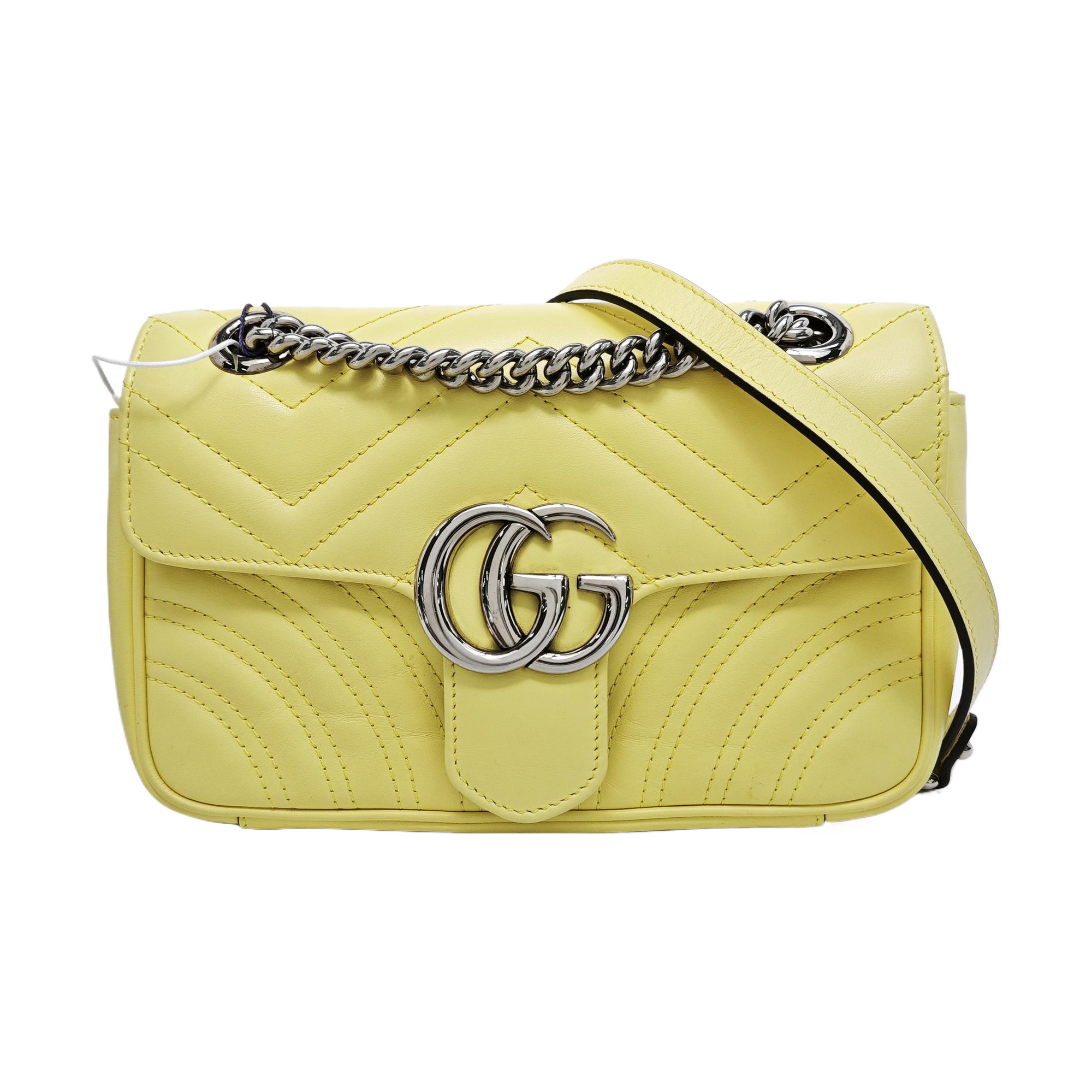 GG Marmont Small Quilted Calfskin Yellow