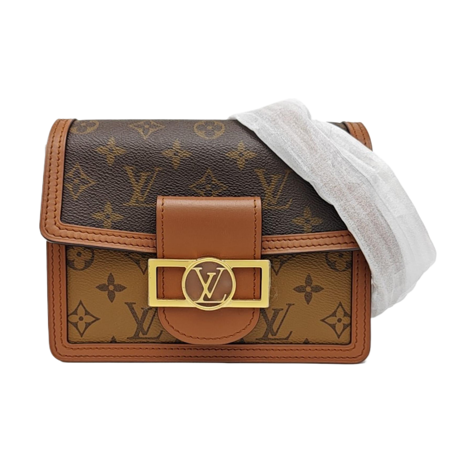 DAUPHINE Mini Monogram Coated Canvas Brown