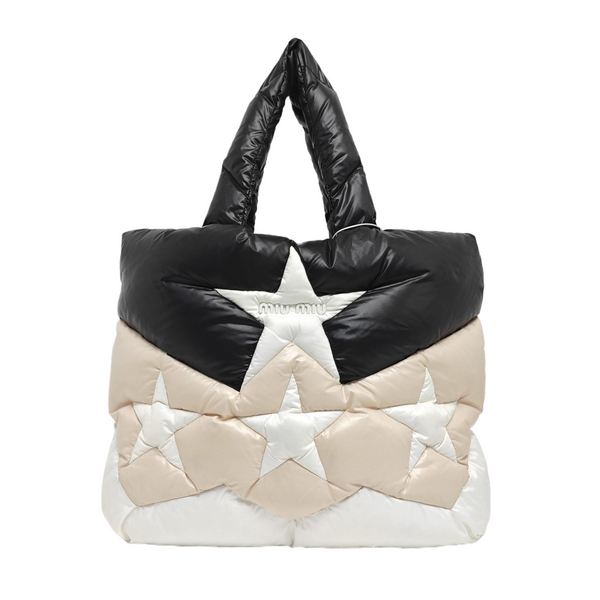 Quilted Nylon Tote Bag Multicolor