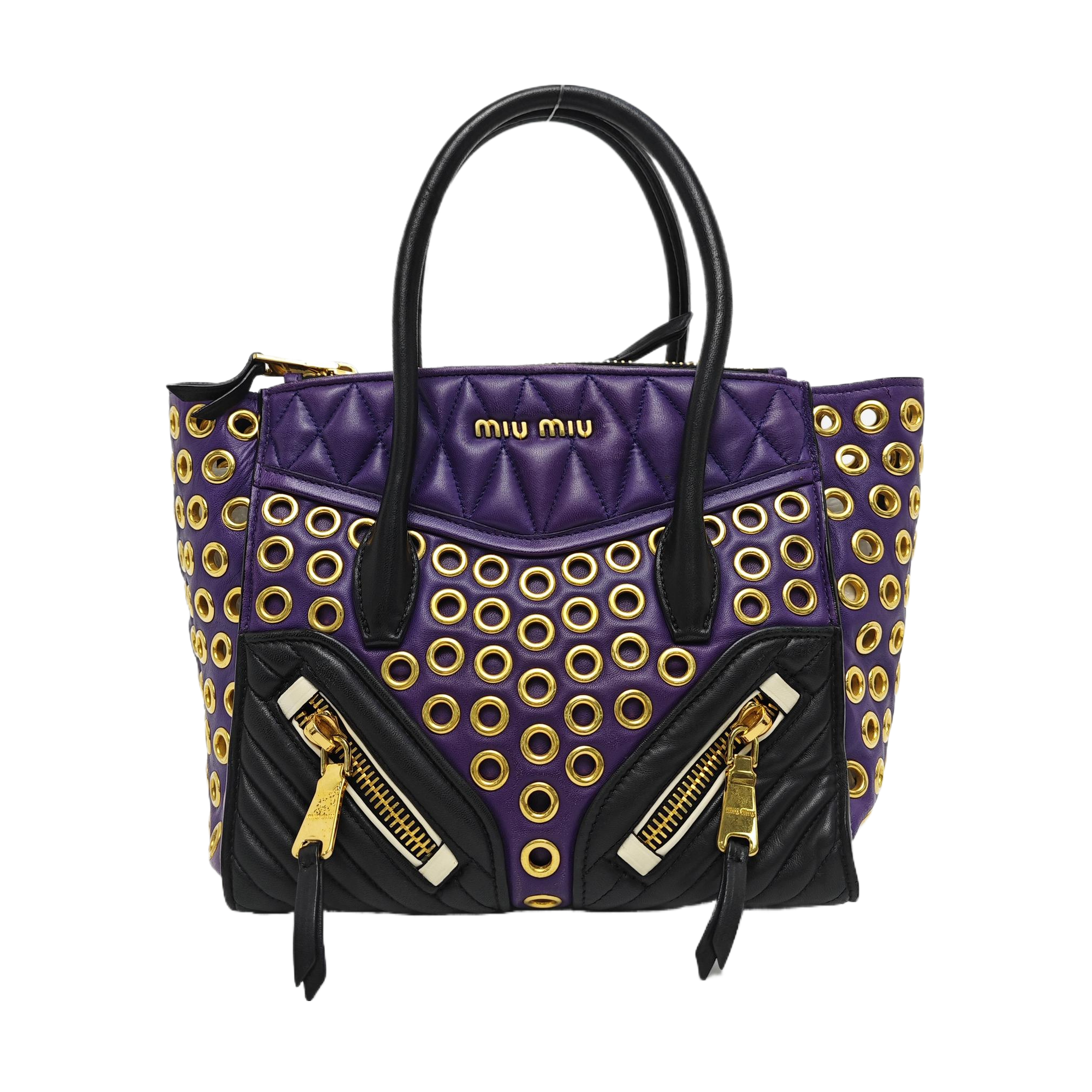 Zipper Wallet Quilted Lambskin Purple