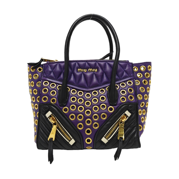 Zipper Wallet Quilted Lambskin Purple