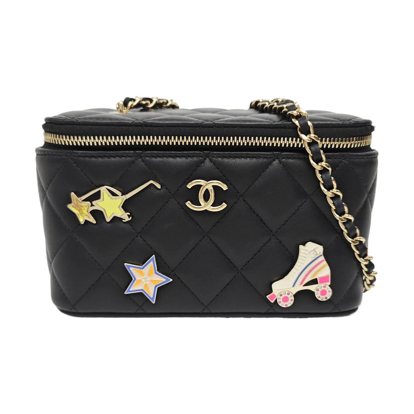 VANITY CASE Small Quilted Lambskin Black