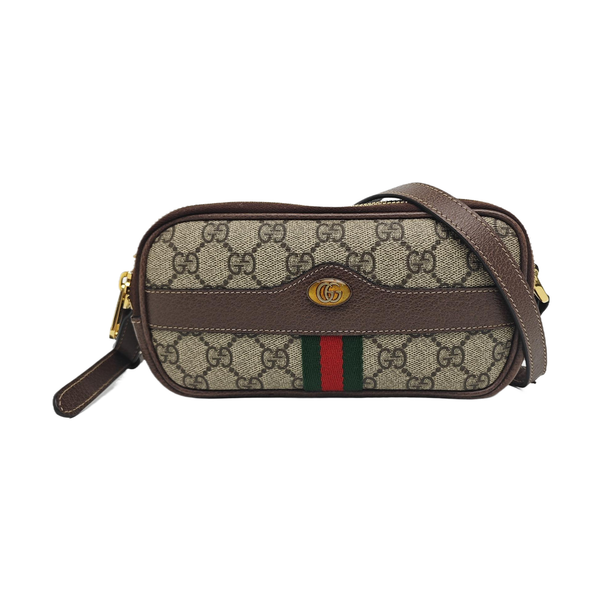 Ophidia Mini Monogram Coated Canvas Beige