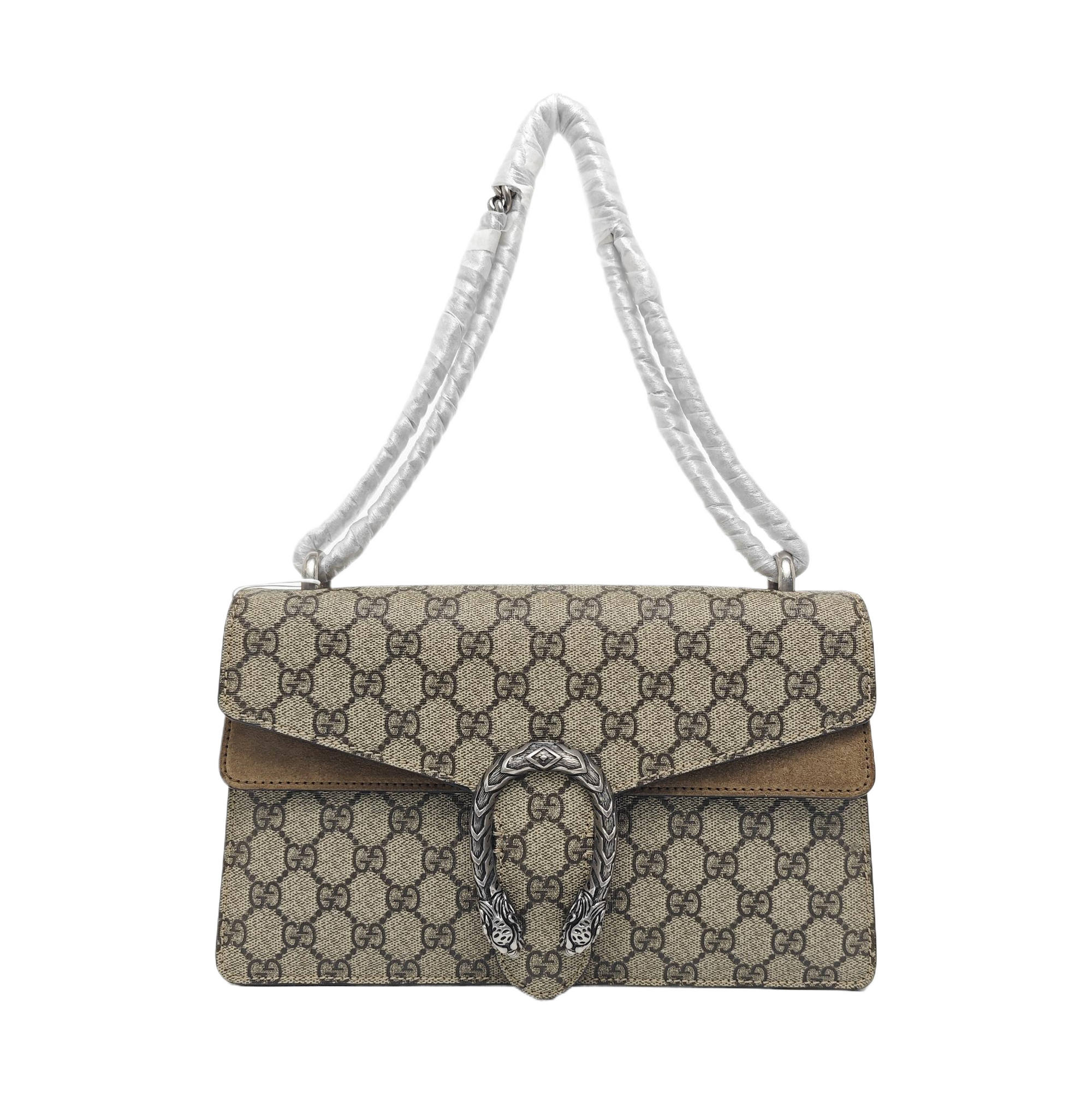 Dionysus Small Monogram Coated Canvas Beige