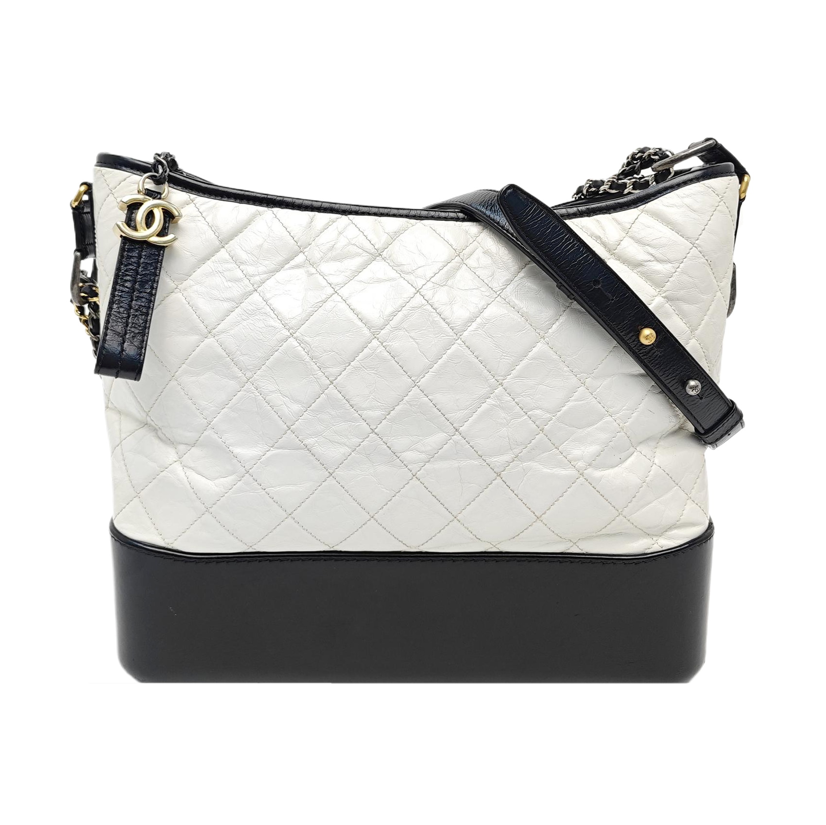 GABRIELLE Large Quilted Calfskin White