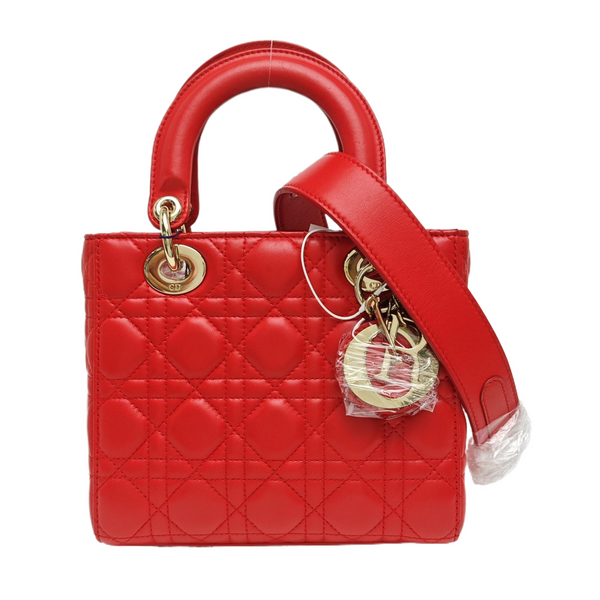 Lady Dior Small Cannage Lambskin Red