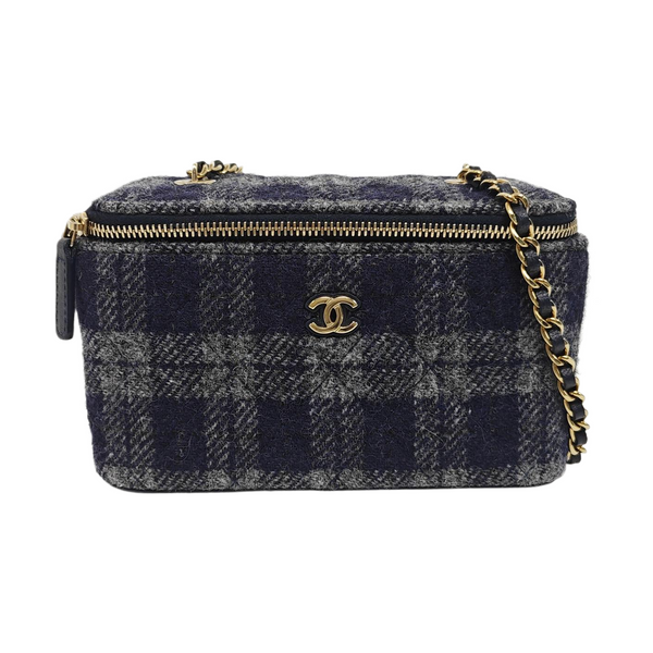 VANITY CASE Quilted Wool Blue