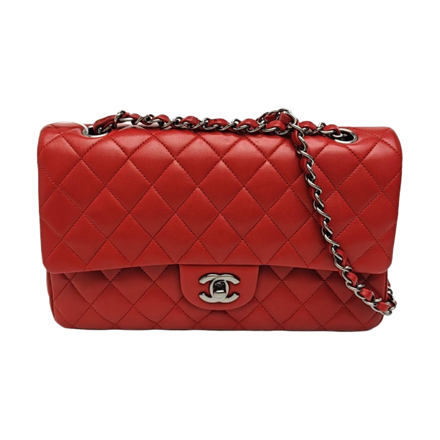 CLASSIC FLAP Medium Quilted Lambskin Red
