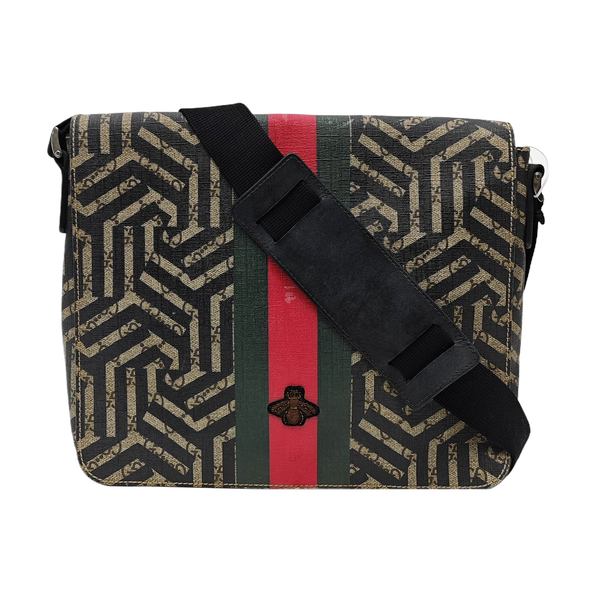 Coated Canvas Shoulder Bag Brown