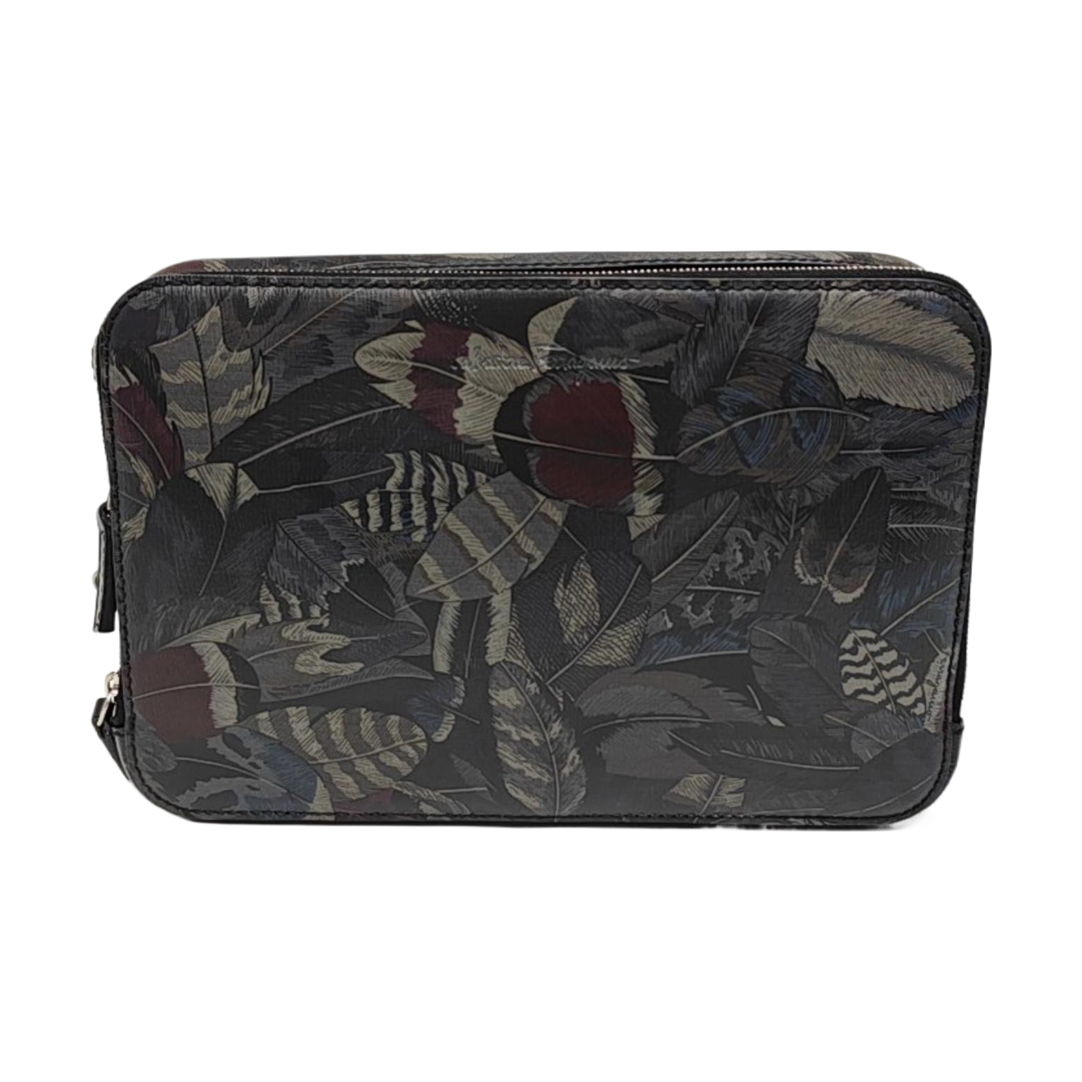 Coated Canvas Clutch Black
