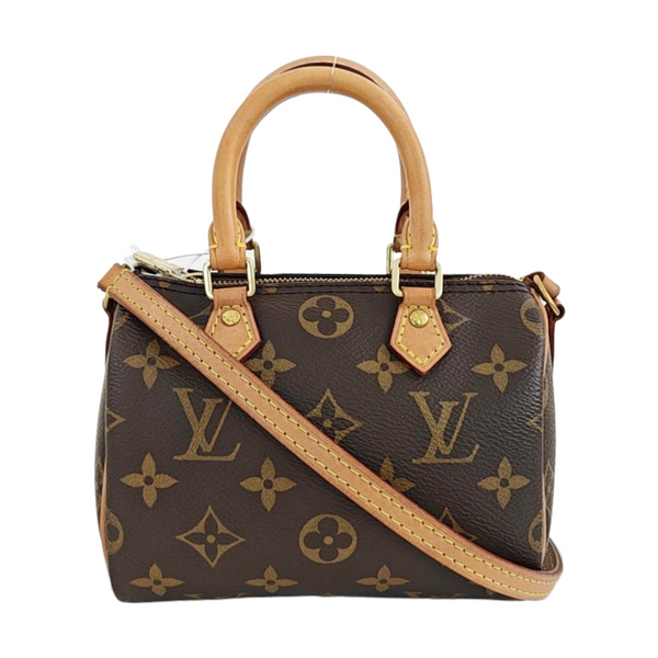 SPEEDY Nano Monogram Coated Canvas Brown