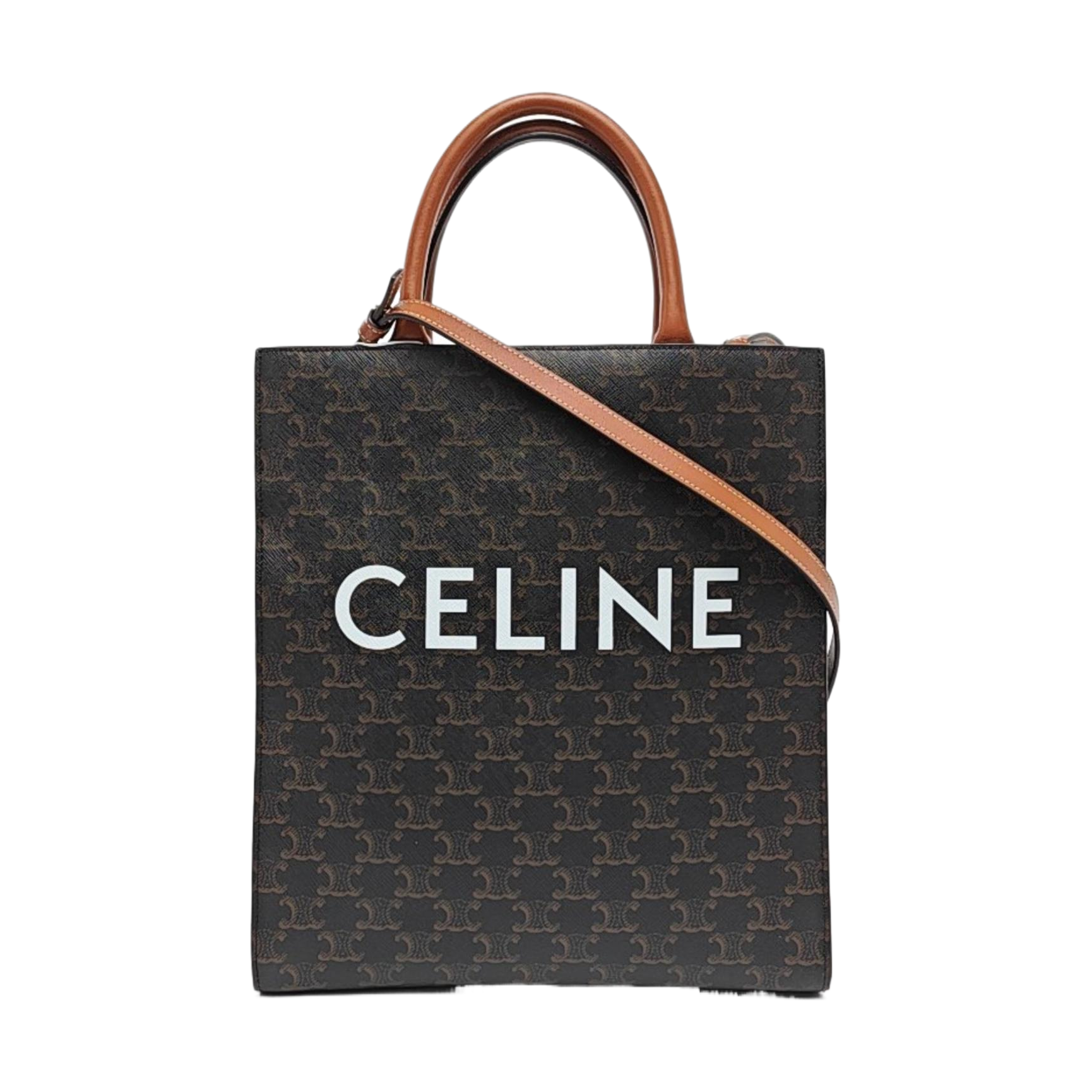 CABAS CELINE Small Coated Canvas Brown