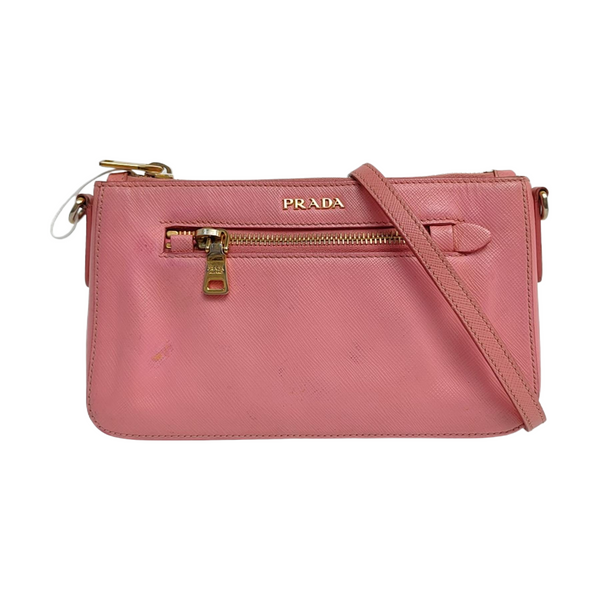 Saffiano Calfskin Shoulder Bag Pink