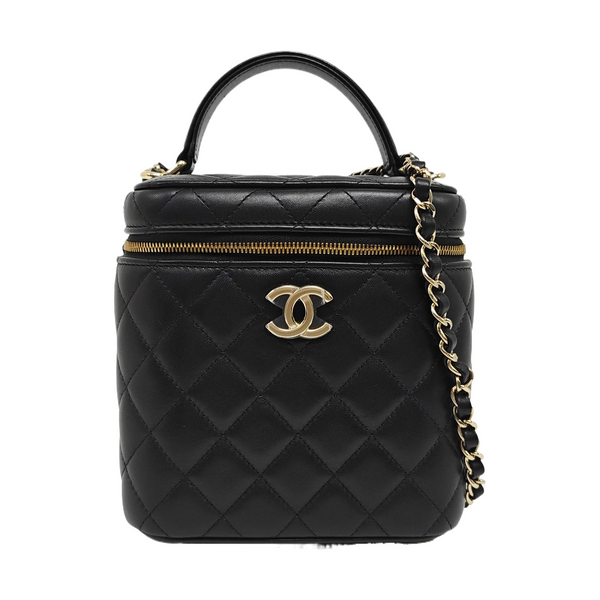 VANITY CASE Small Quilted Lambskin Black