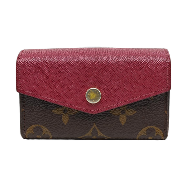 MARIE LOU Monogram Coated Canvas Brown Card Holder